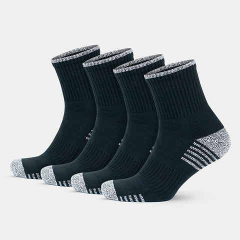 GoWith cotton athletic socks black 4 pairs