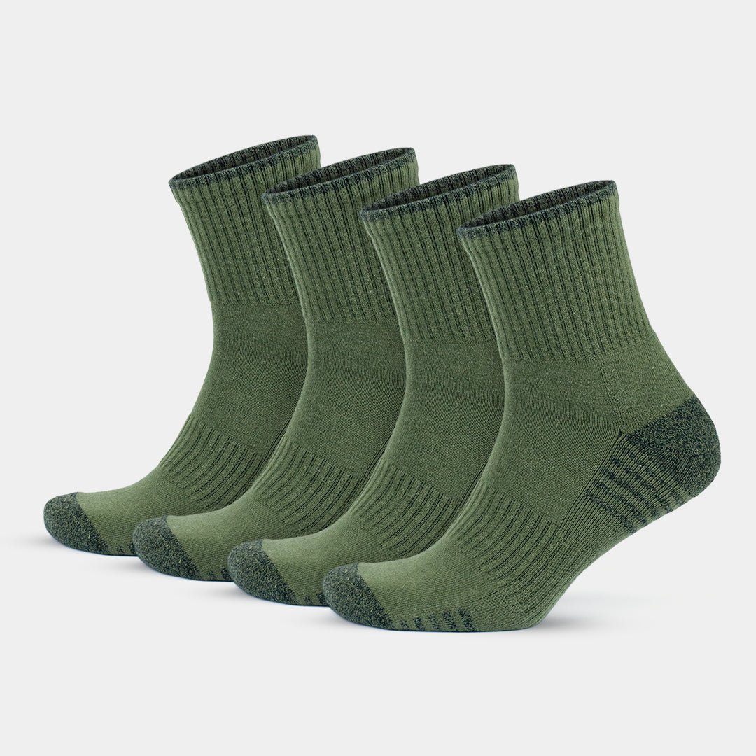 GoWith cotton athletic socks green 4 pairs