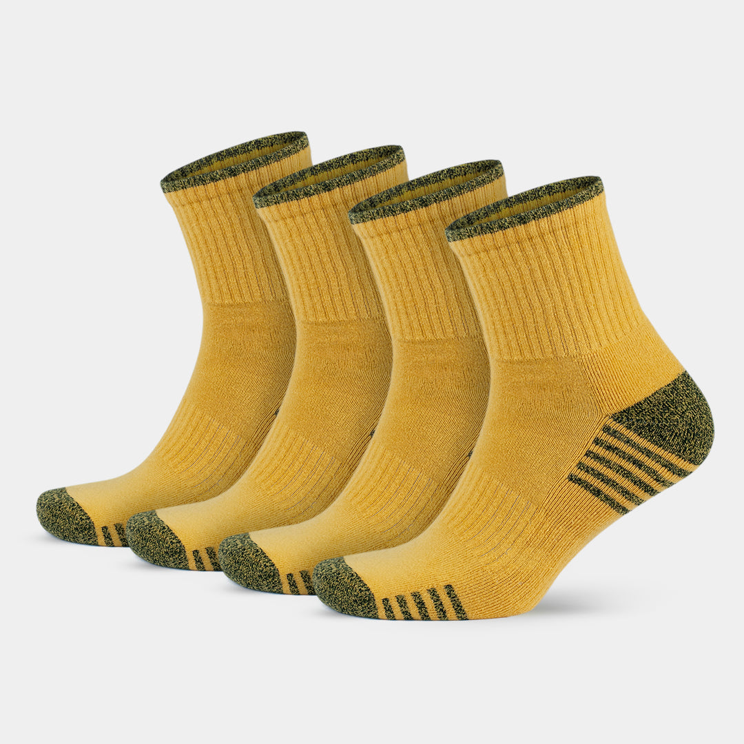 GoWith cotton athletic socks yellow 4 pairs