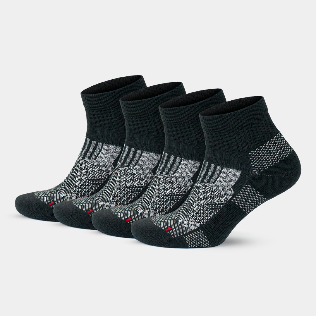 GoWith performance socks with cushion black 4 pairs